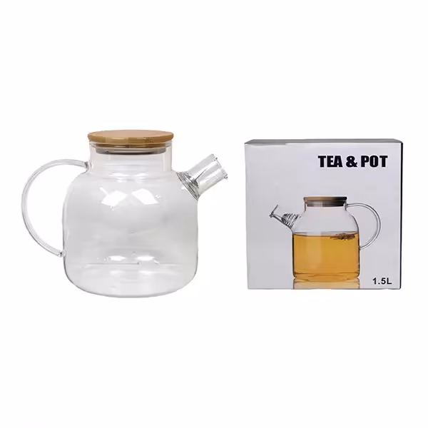 قوری پیرکس درب بامبو حجم 1500