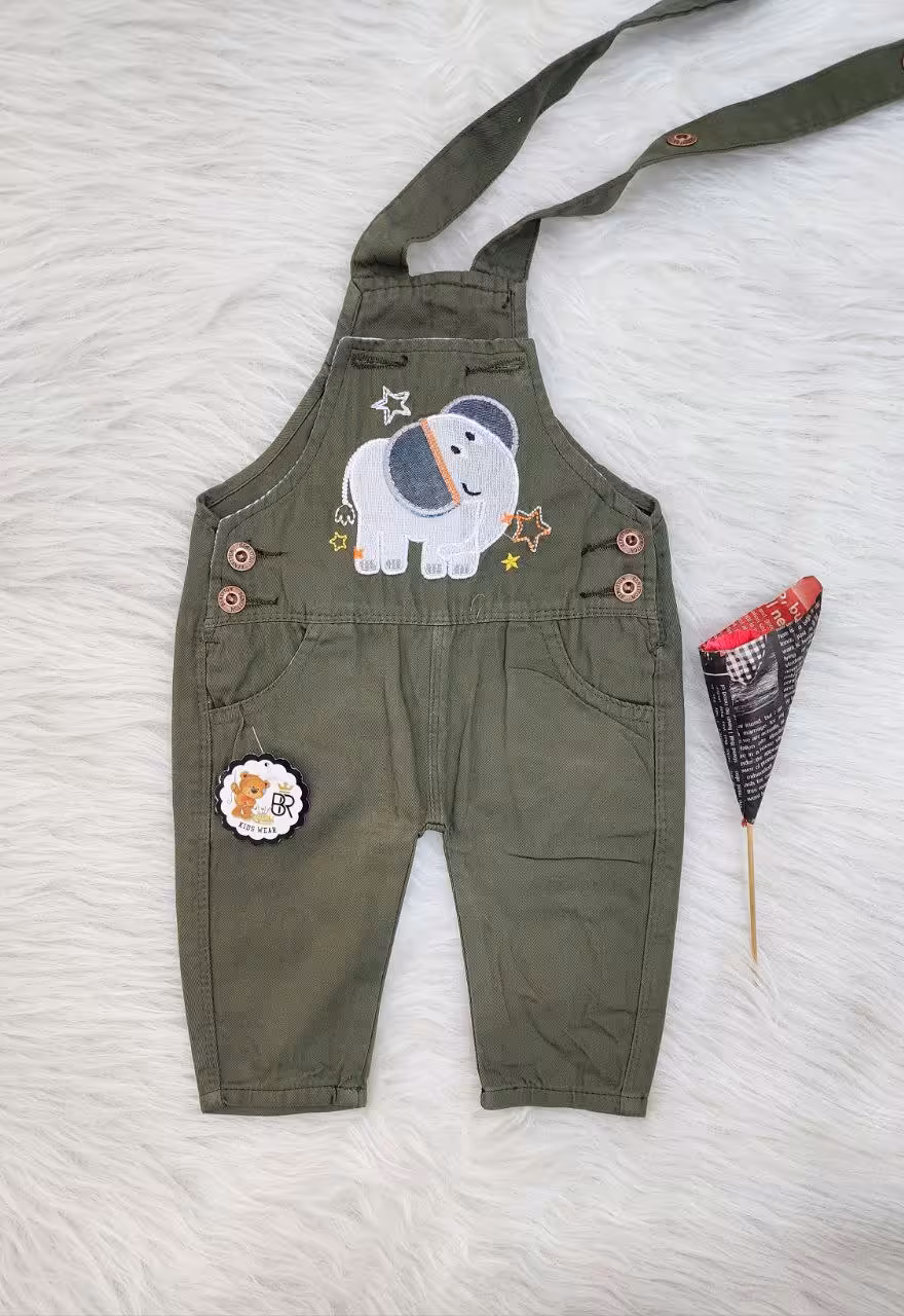 پیشبندی کتان بهار طرح فیل وستاره سبز