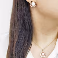 نیمست ژوپینگ دایره با مروارید با زنجیر استیل 45 سانتی کد 11883