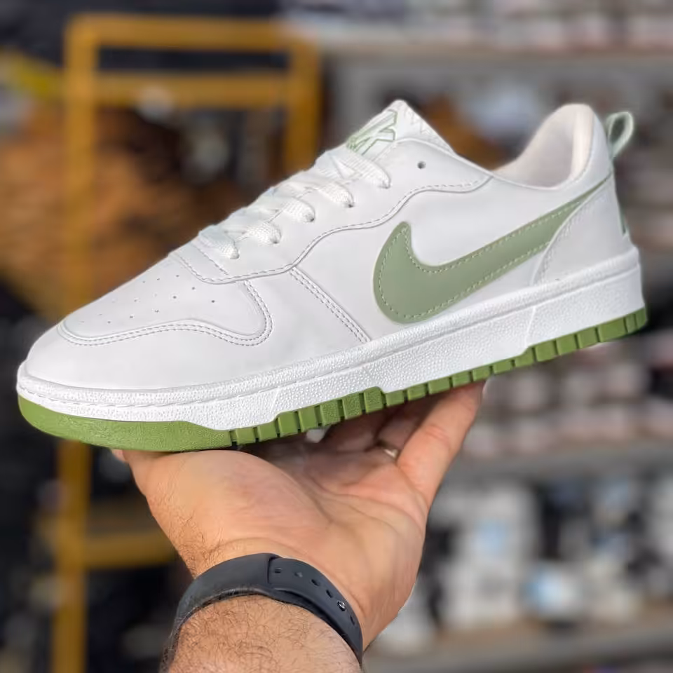 کفش ونس نایک مردانه رنگ سفید سبز سایز بزرگ 41 تا 44