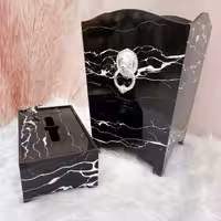 سطل و جادستمال چوبی طرح سنگ مشکی 