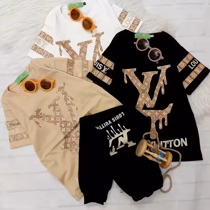 تیشرت شلوار بچگانه اسپرت نخ پنبه 50 -55-60