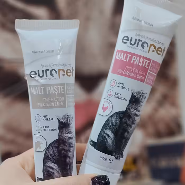 خمیر مالت یورو پت  
مناسب تمامی نژادهای گربه
 طعم گوشت 