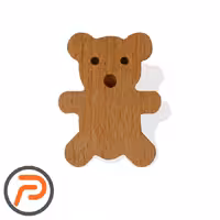 دستگیره چوب راش مدل خرس قهوه ای