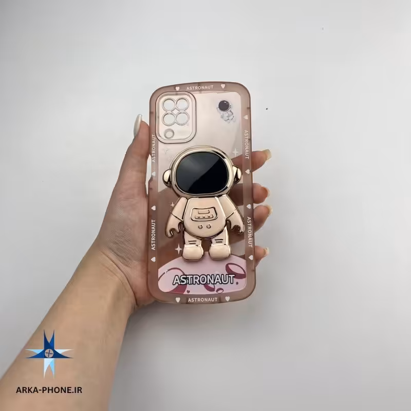 قاب گوشی Galaxy A12-M12-F12 سامسونگ طرح دار شفاف فضایی وپاپ سوکت فضانوردی