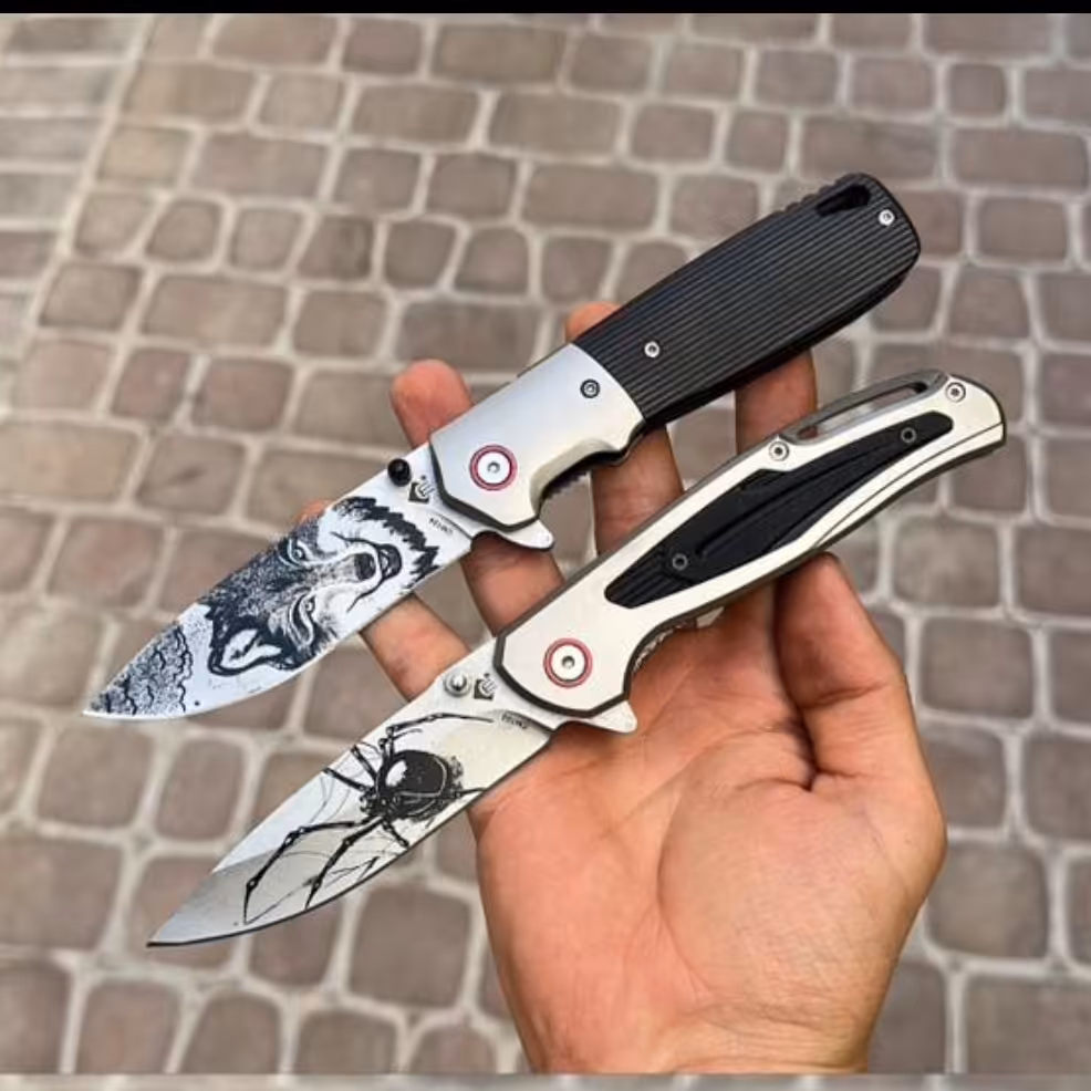 چاقو تاشو گرگ و روتیل، تیغه ضد زنگ با رنگ ثابت ، بسیار تیز و محکم