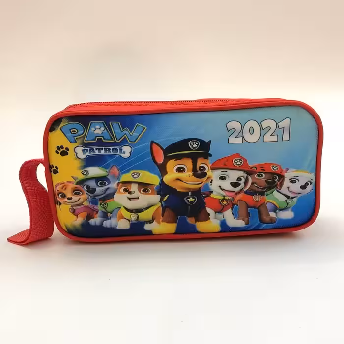 جامدادی قرمز دو زیپ طرح سگ نگهبان