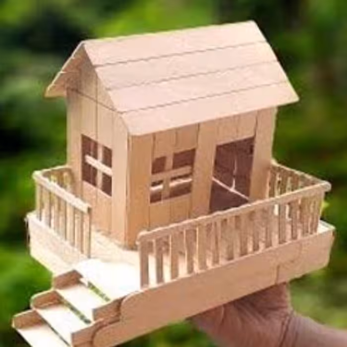 ماکت خانه باچوب بستنی درمدلای مختلف