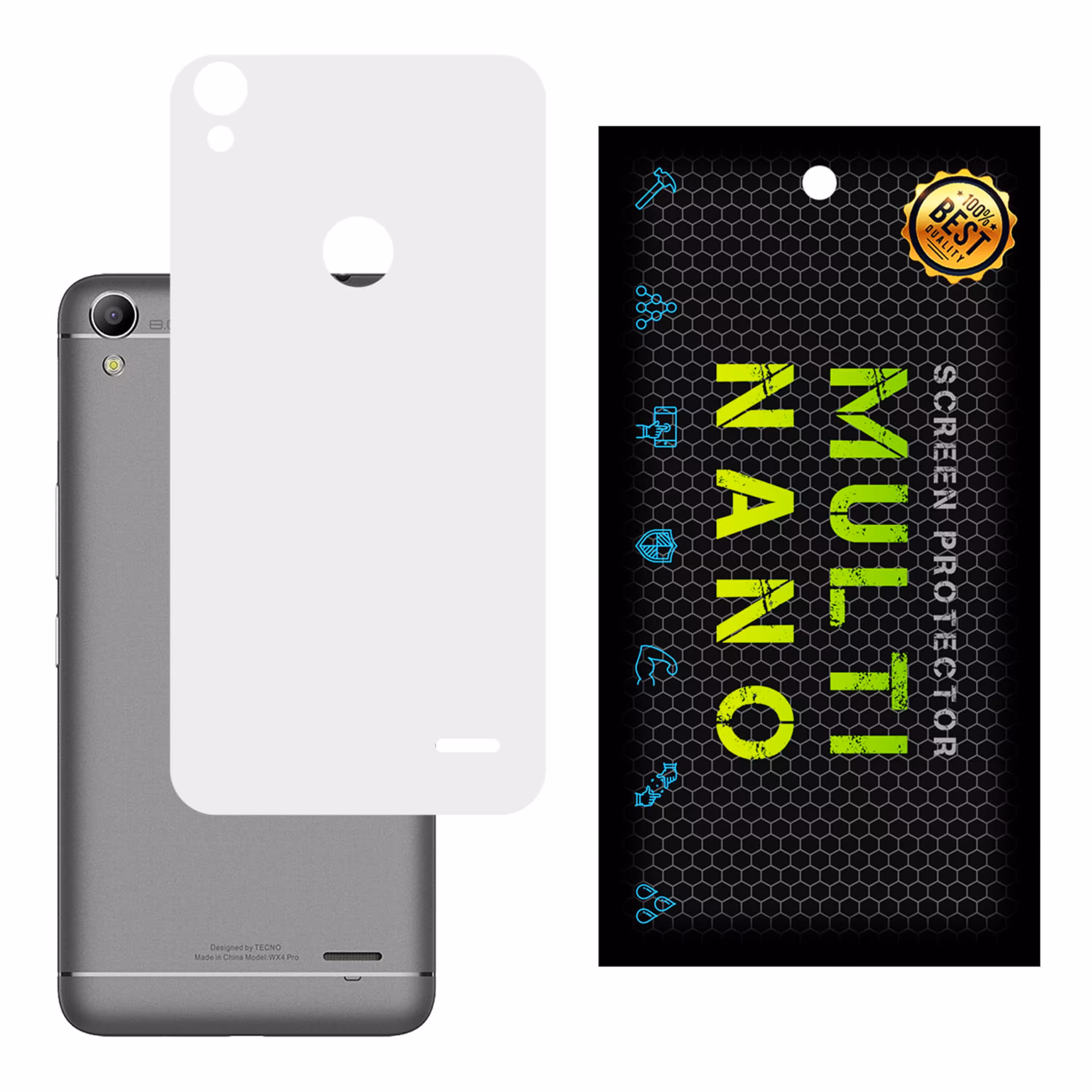 برچسب پوششی MultiNano مدل X-F1M- White برای پشت موبایل  تکنو  WX4 Pro