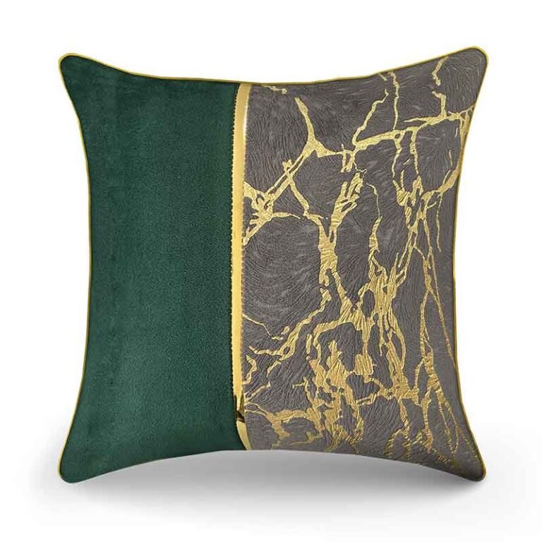 کوسن مربعی طرح ترکیبی ماربل و سبز کله غازی