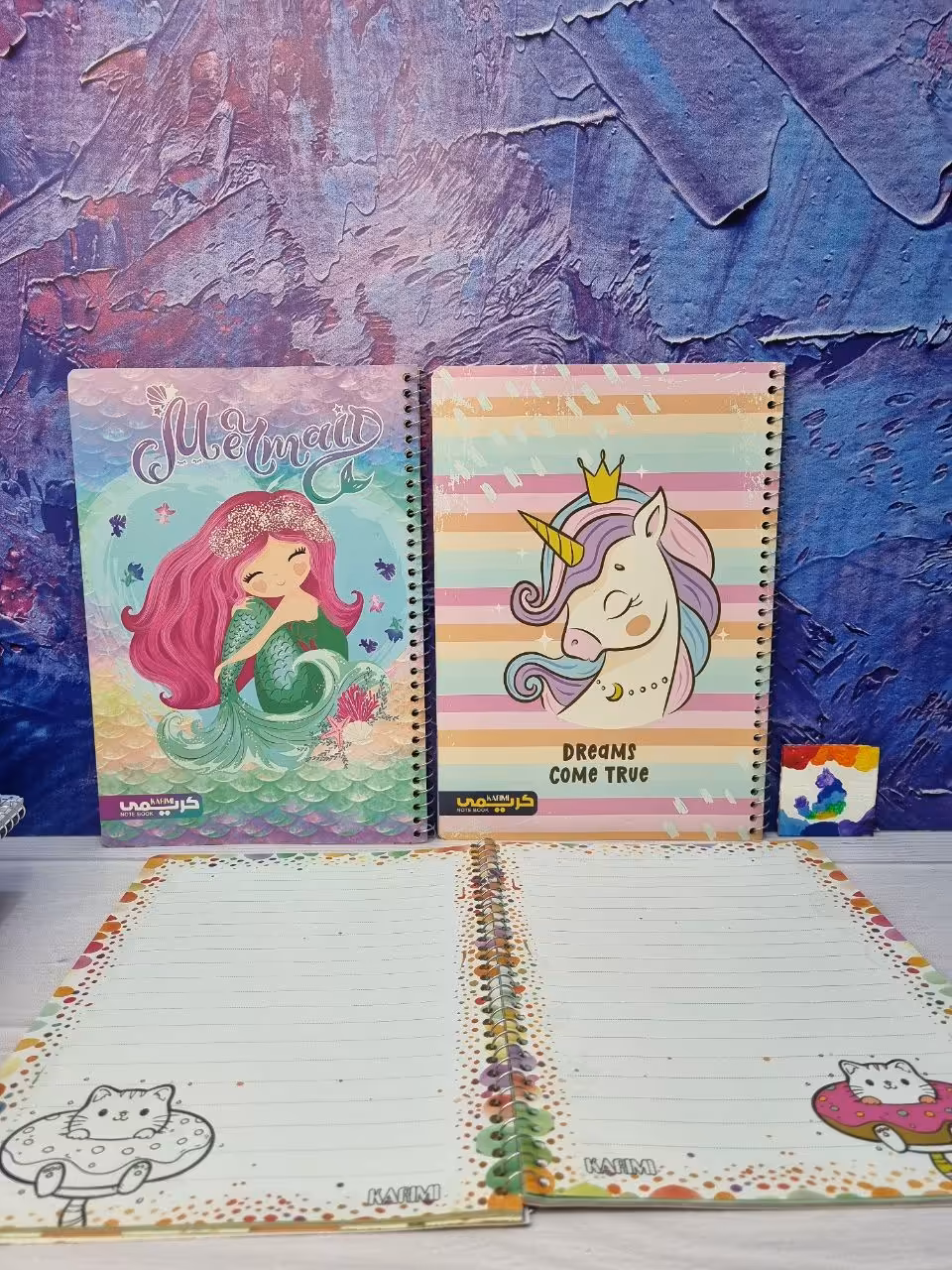 دفتر مشق حاشیه دار املا کلاس اول طرح پری دریایی و یونیکورن 40 برگ