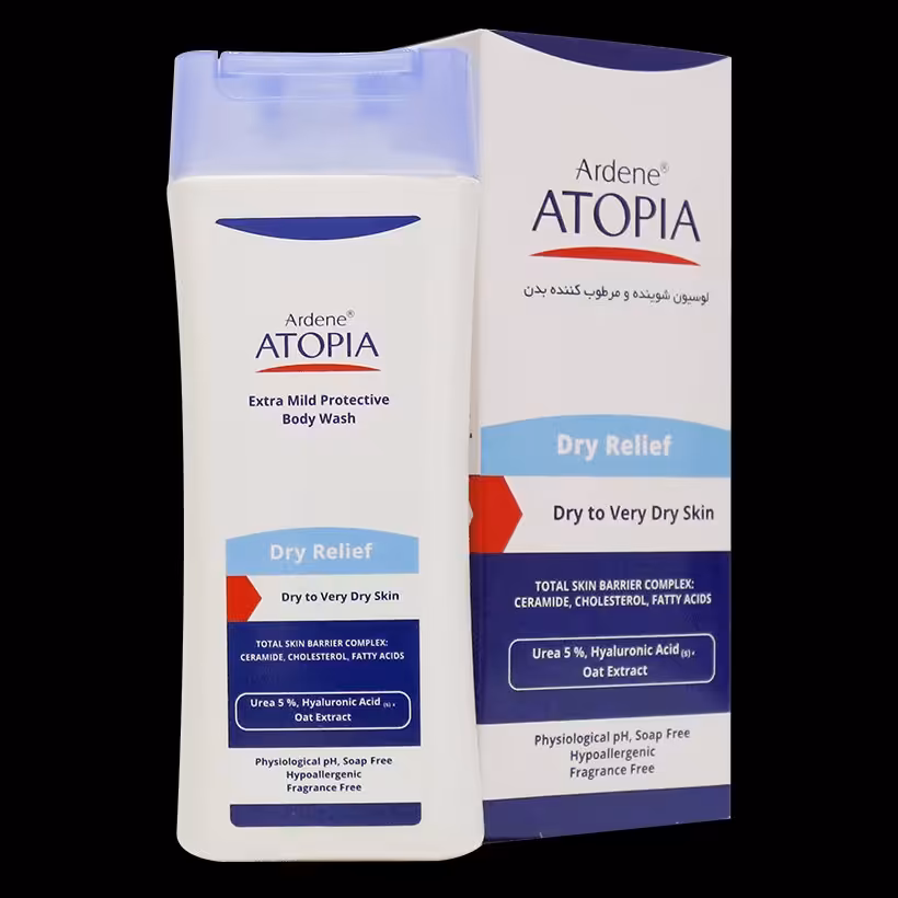 لوسیون شوینده و مرطوب کننده بدن آتوپیا آردن مناسب پوست های خشک و خیلی خشک 250 میلی لیتر