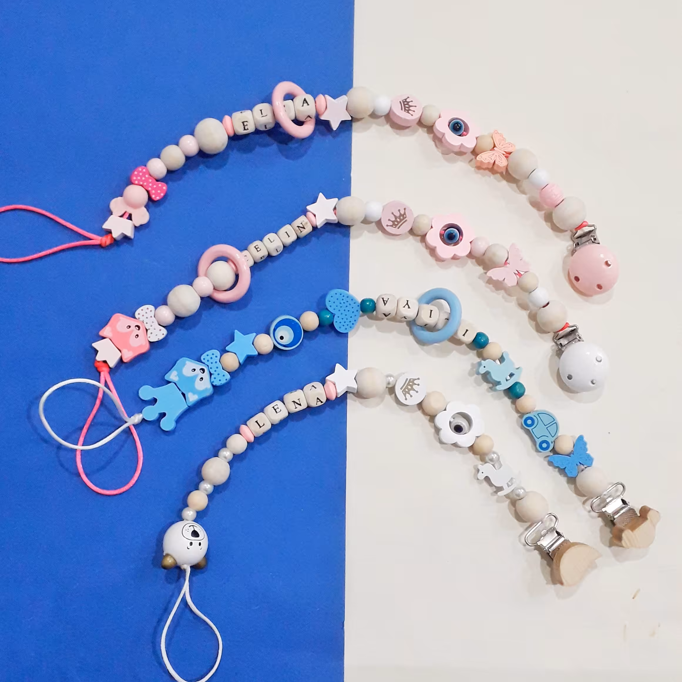 بندپستونک تمام چوب مخصوص نوزادان کار شده با اسم نوزاد 