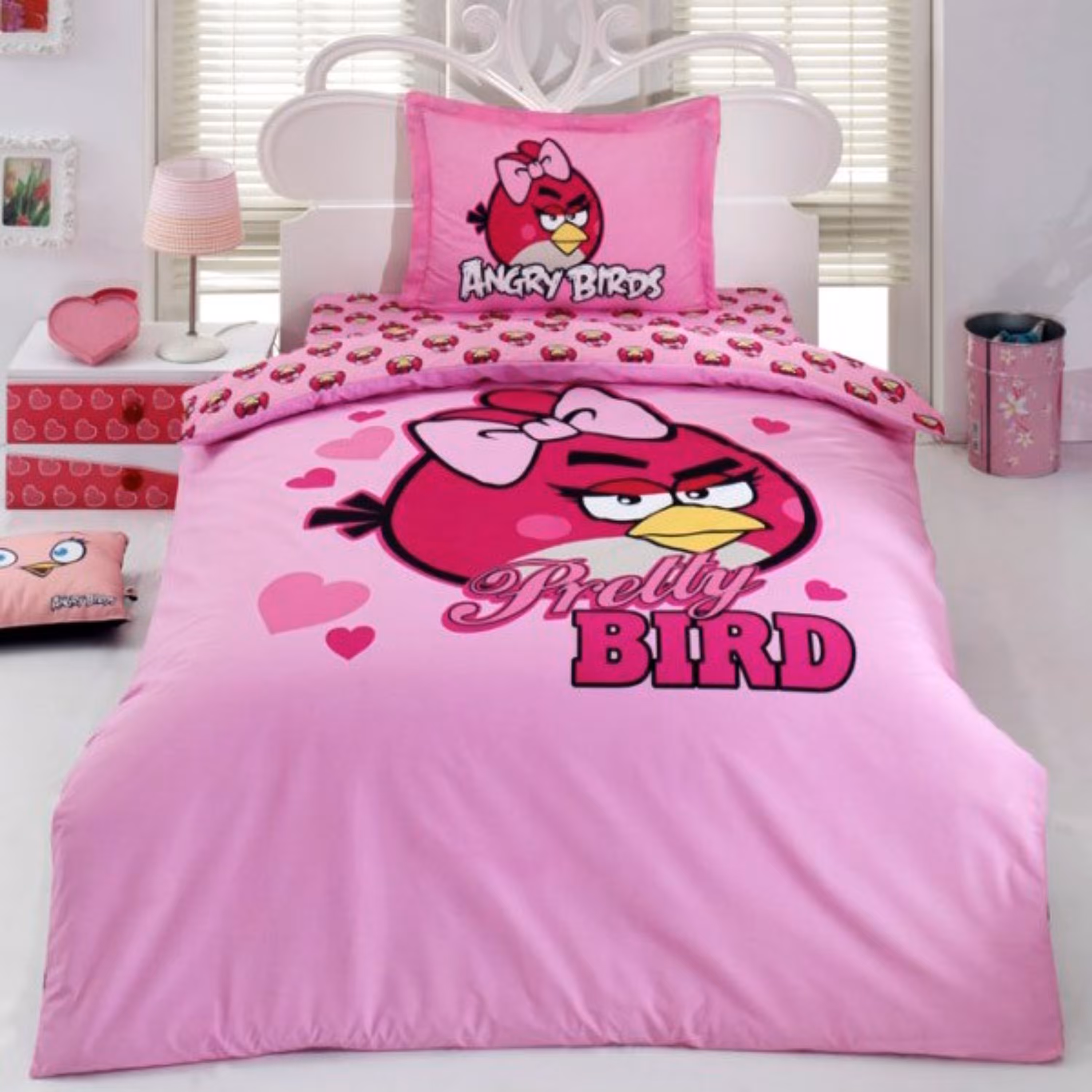 سرویس ملحفه طرح Angry Birds 4 یک نفره 3 تکه چند رنگ