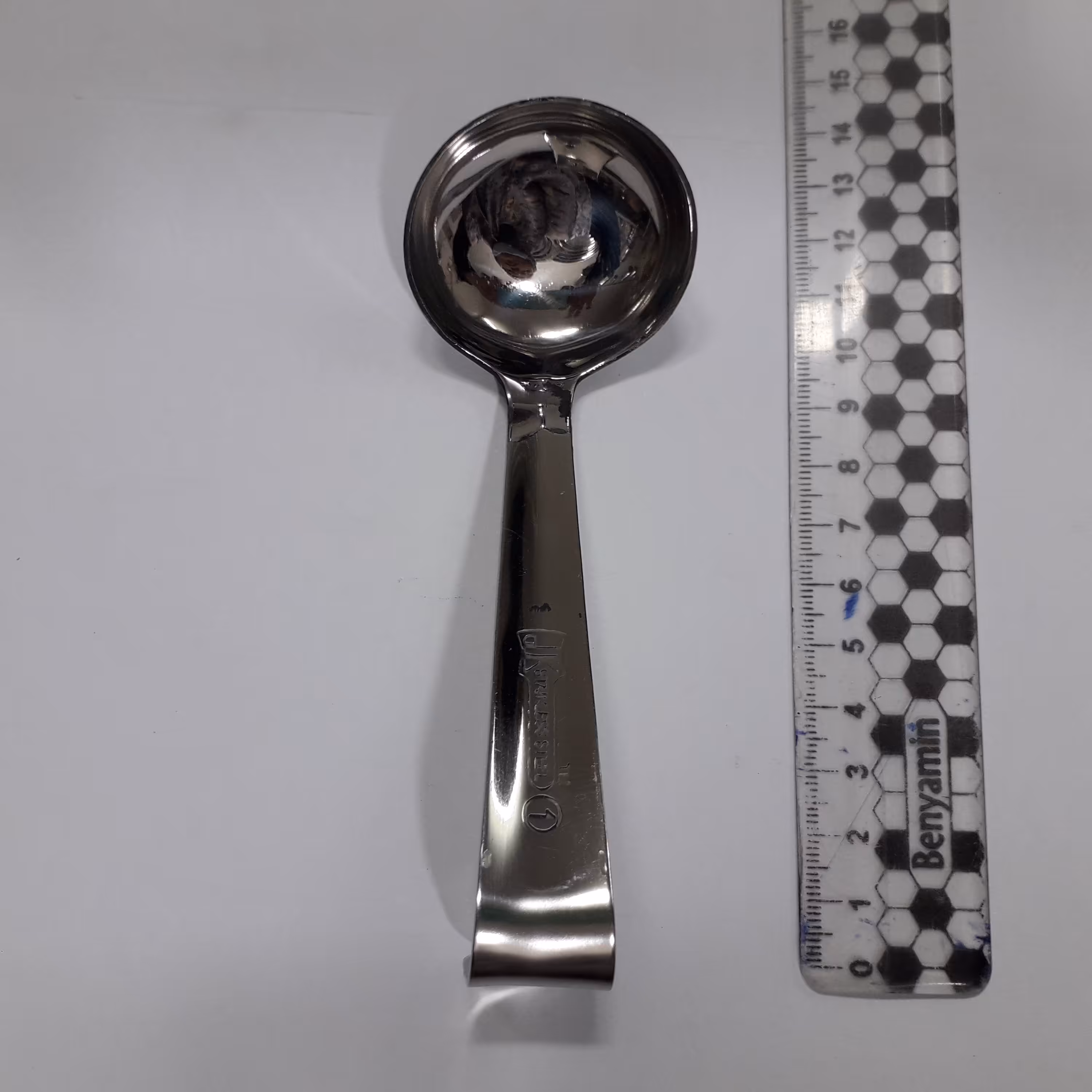 ملاقه سرخم، شماره (1)،استیل هند،32گرم،طول 12cm،