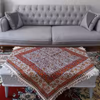 سفره قلمکار اصفهان طرح صادراتی ابعاد یک دریک قابل شستوشو باماشین لباسشویی رنگ ثابت تضمینی