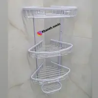 کنج حمام  سه طبقه توری آلومینیوم آنادایز شده  برند دنیز  رنگ سفید (ارسال رایگان)