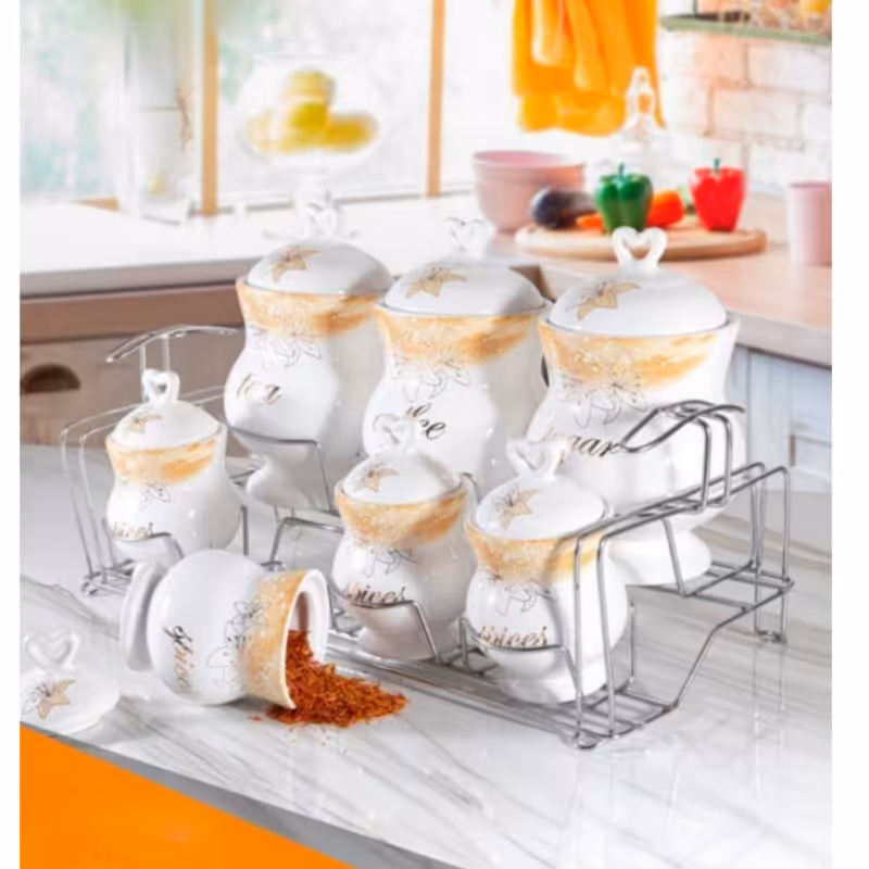 پاسماوری 7 پارچه سرامیکی استندار طرح میلر طلایی 