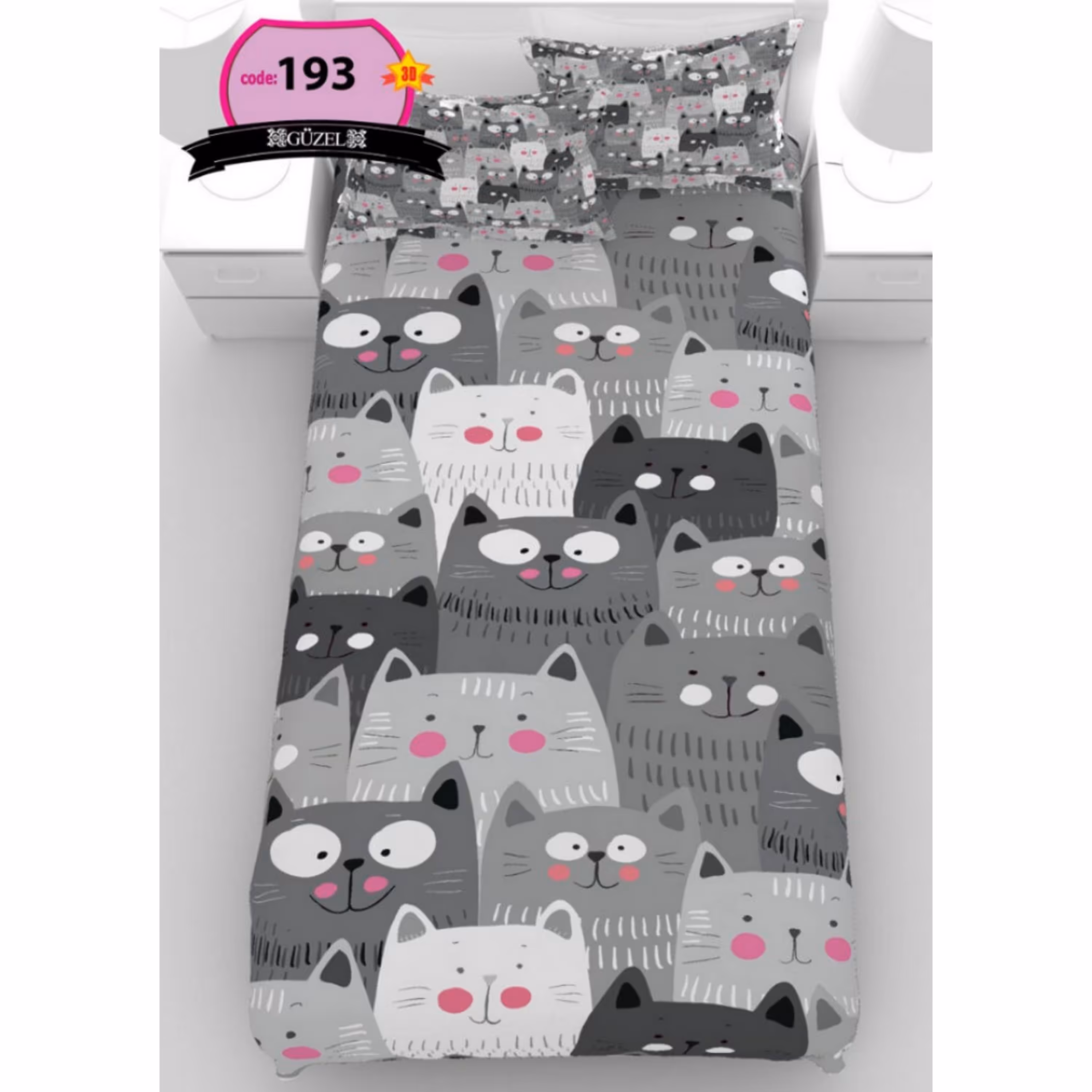 روتختی تک نفره سه بعدی برند گوزل -5 تکه -کد193