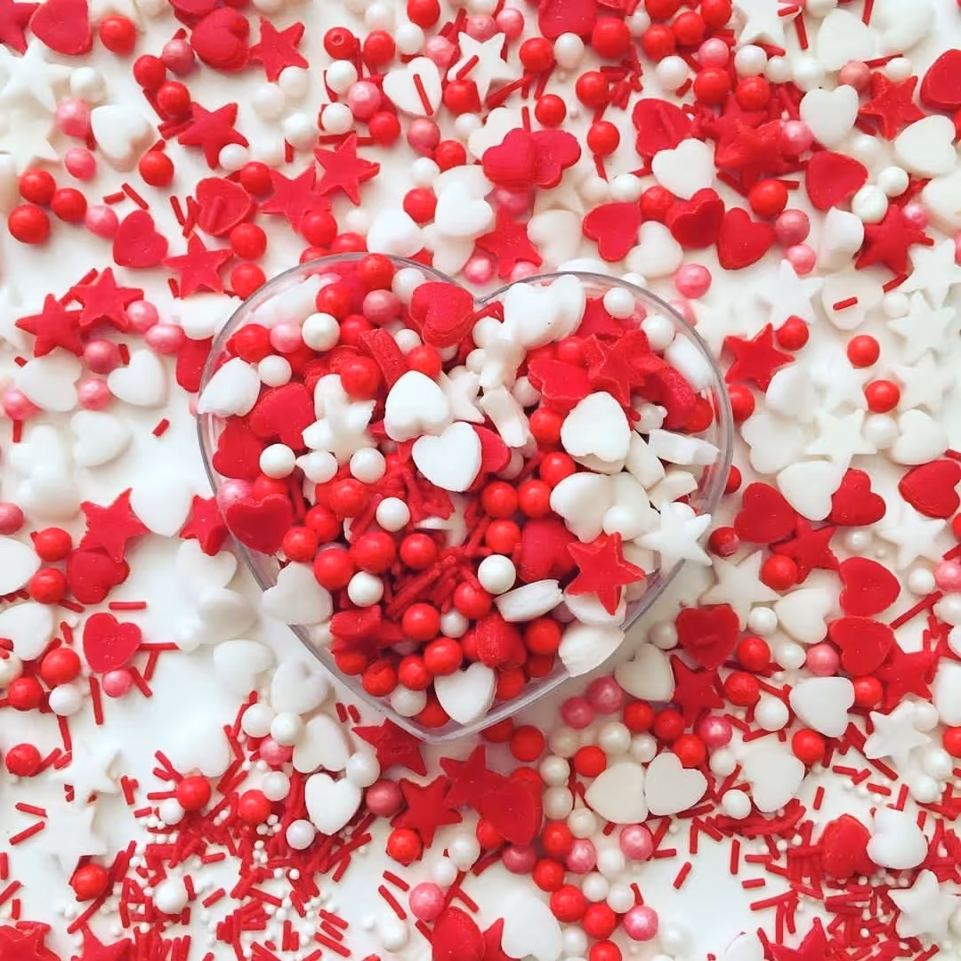 گل قند تزئینی جور قرمز و سفید