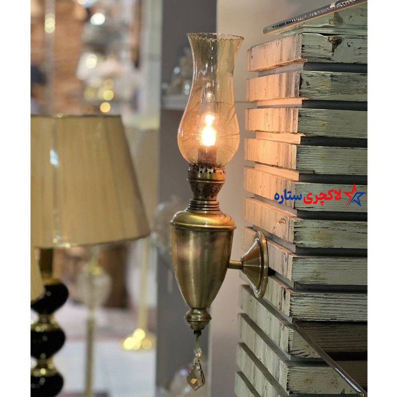 آباژور جاشمعی دیوار کوب برقی طرح گردسوز کلاسیک