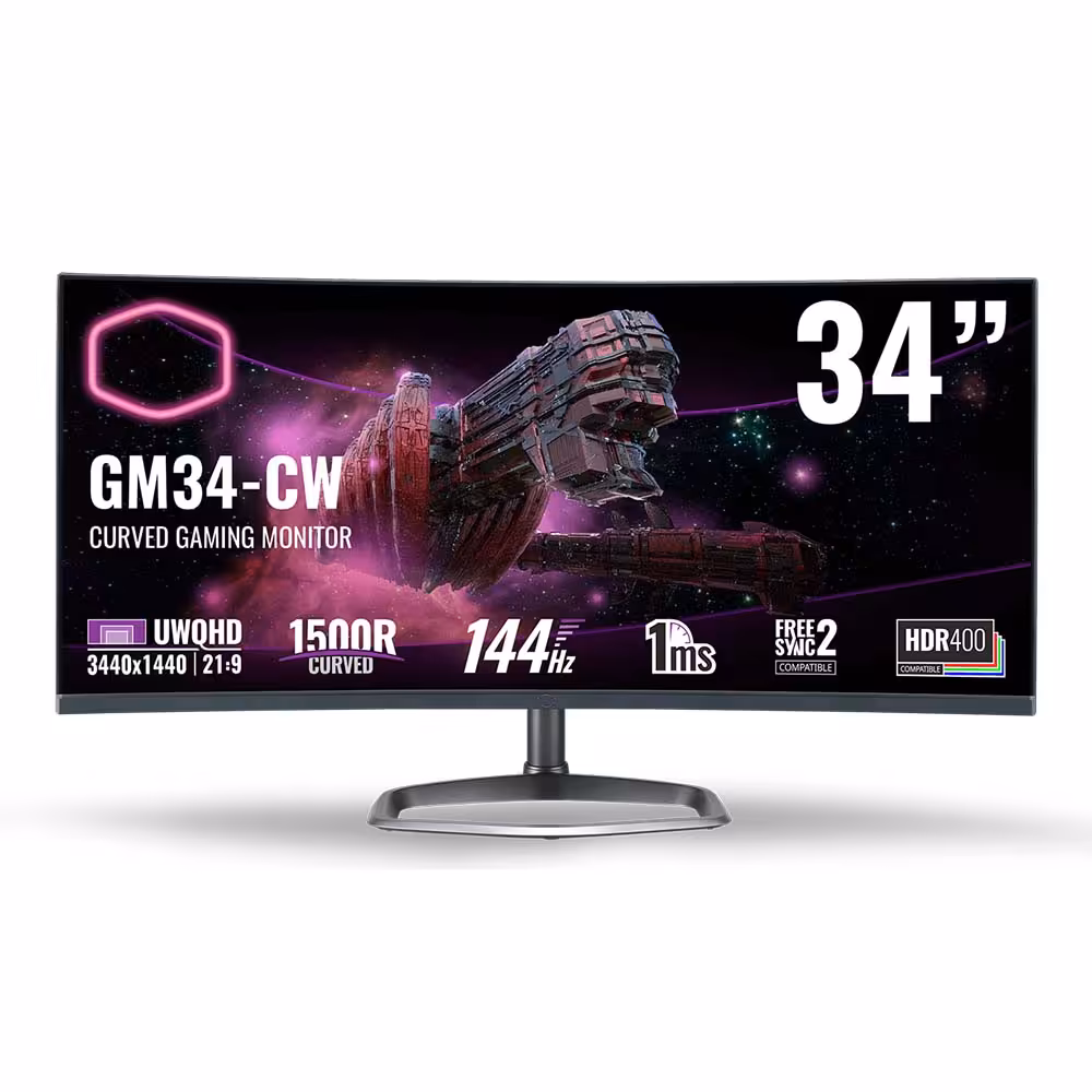 مانیتور 34 اینچ خمیده گیمینگ کولر مستر GM34-CW