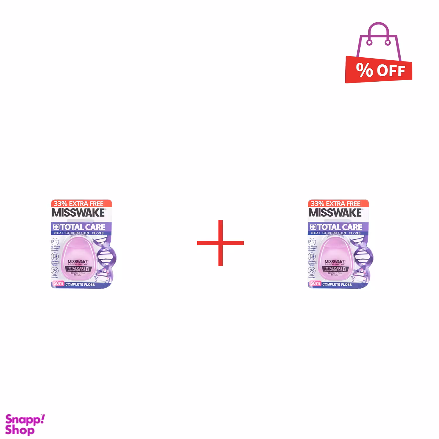 نخ دندان میسویک (Misswake) مدل Total Care طول 50 متر مجموعه 2 عددی