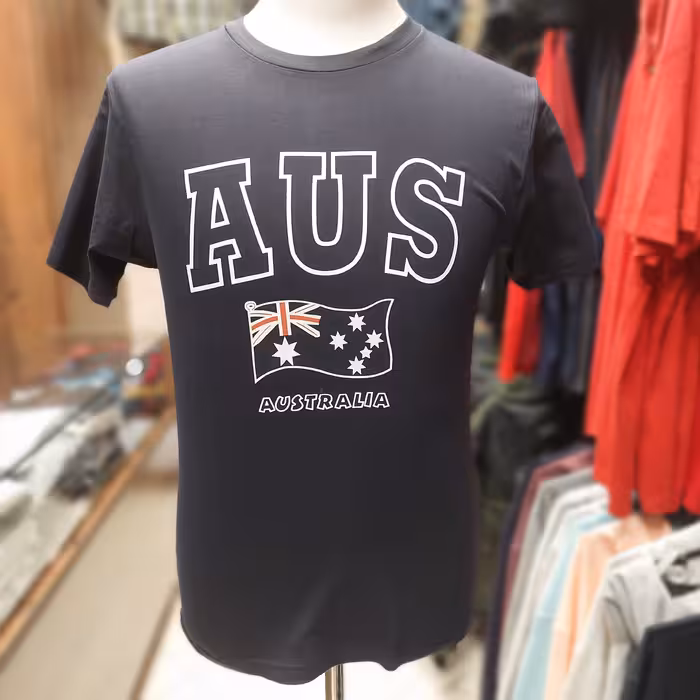 تیشرت نخی یقه گرد اسپرت زنانه و مردانه وارداتی پرچم استرالیا