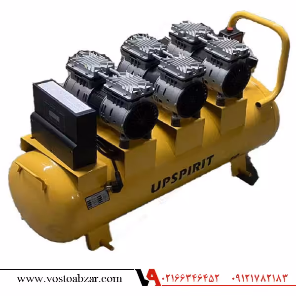 کمپرسور باد 100 لیتری سه موتوره سایلنت آپ اسپریت با تابلو برق