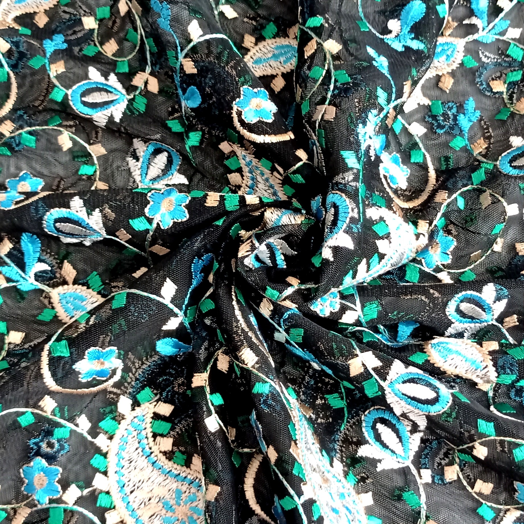 پارچه گیپور ابریشم دوزی 60 سانتی متری