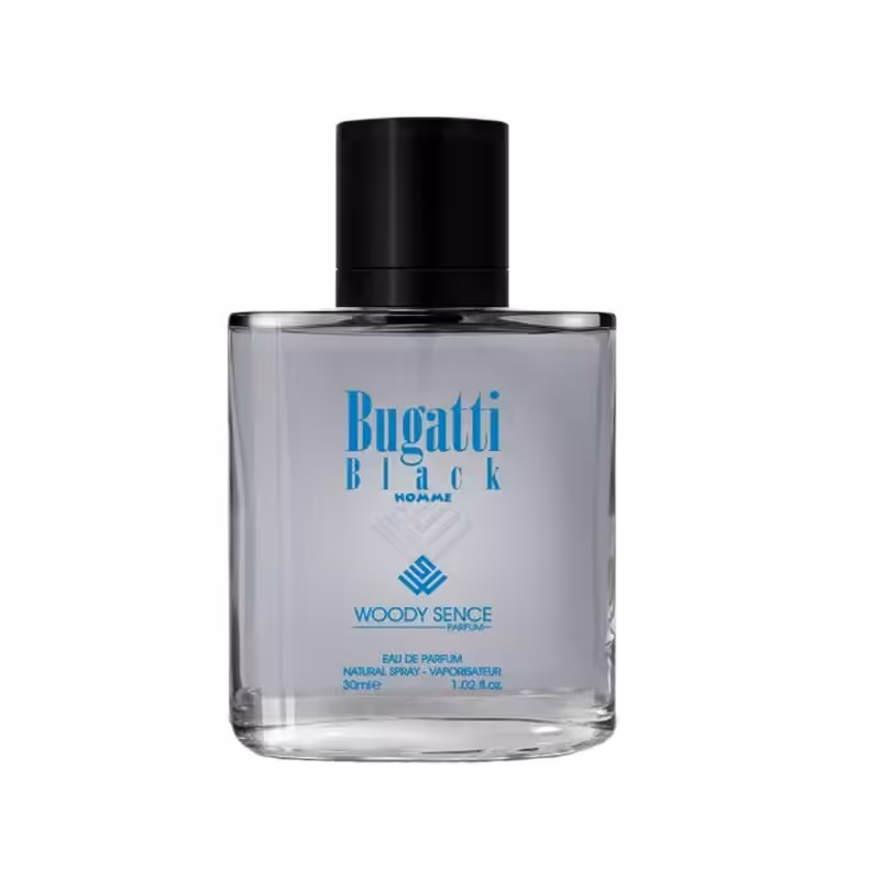 عطر جیبی مردانه وودی سنس مدل بوگاتی بلک Bugatti Black