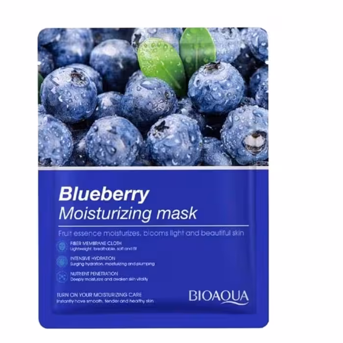 ماسک ورقه ایی  بلوبری مخصوص پوست صورت بیوآکوا 