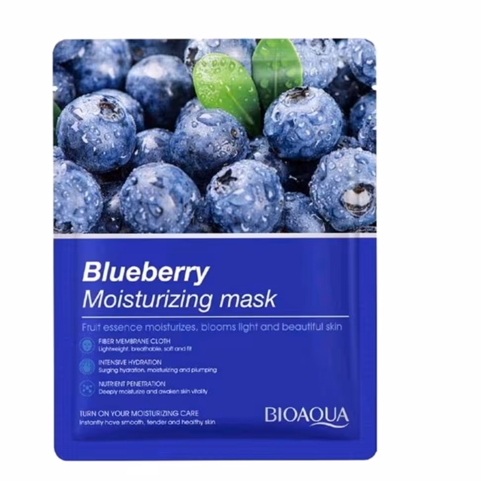 ماسک ورقه ایی  بلوبری مخصوص پوست صورت بیوآکوا 