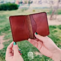 جا کارتی چرم طبیعی  دست دوز آلا مدل جیبی 