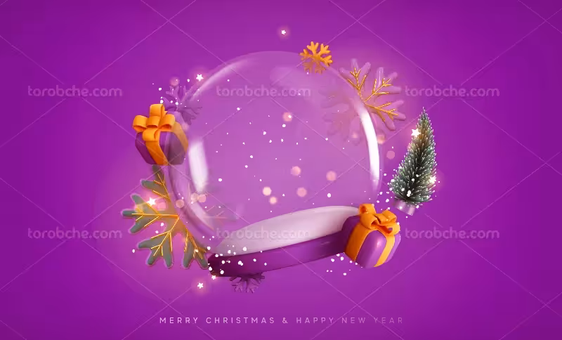 وکتور کریسمس و گوی برفی | گرافیک با طعم تربچه