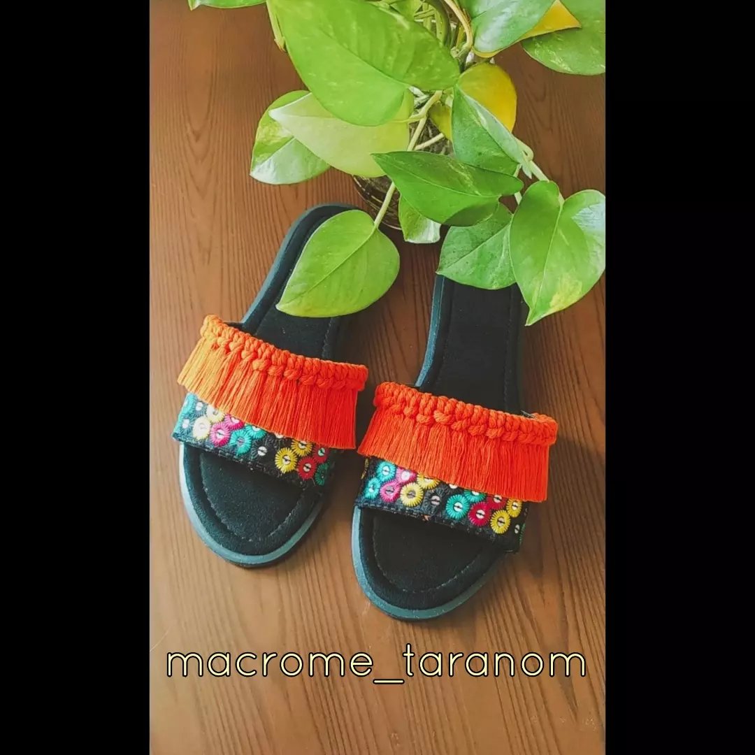 صندل مکرومه ای .جنس کفی سوییت با بافت مکرومه .سایز37 تا40 .