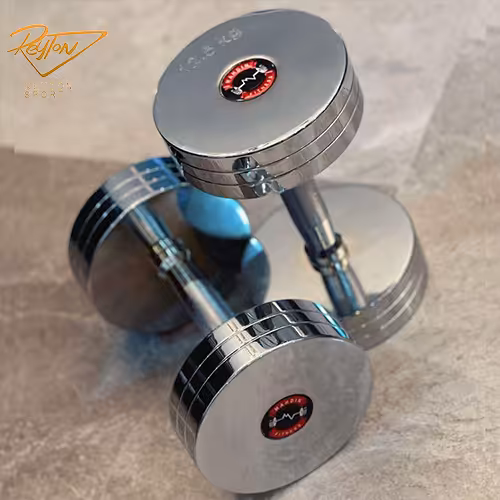 دمبل طرح استیل نقره ای