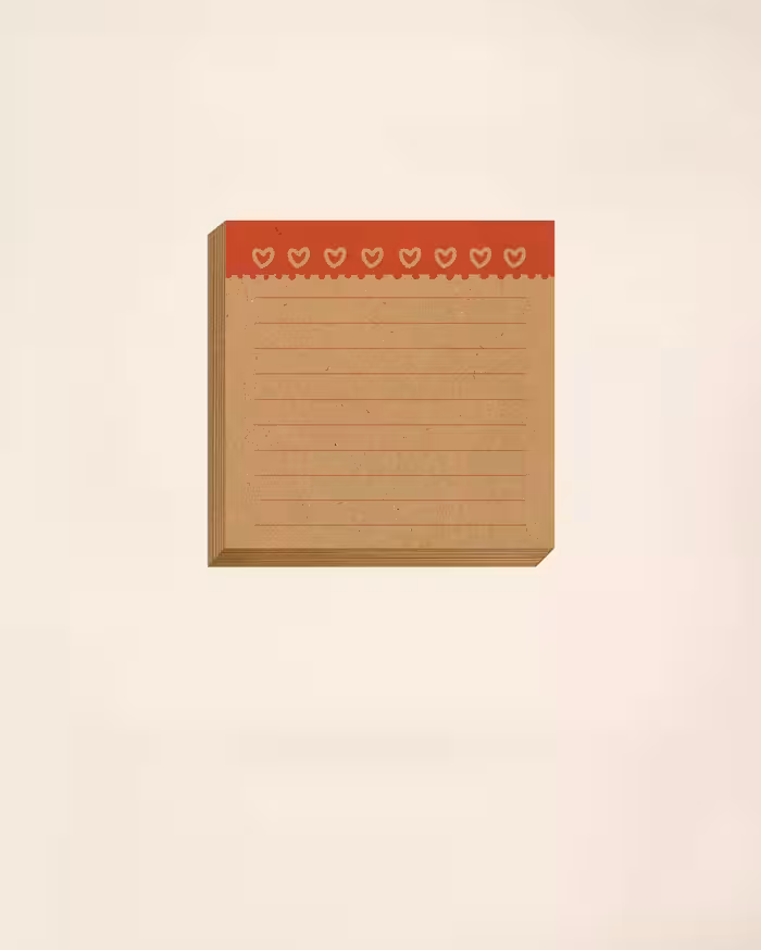 کاغذ یادداشت فانتزی طرح قلبی کد 1023101017