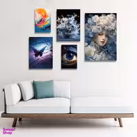 تابلو شاسی بکلیت طرح نقاشی دکوراتیو مدرن مدل SH-1260 مجموعه 5 عددی