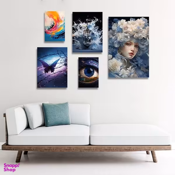 تابلو شاسی بکلیت طرح نقاشی دکوراتیو مدرن مدل SH-1260 مجموعه 5 عددی