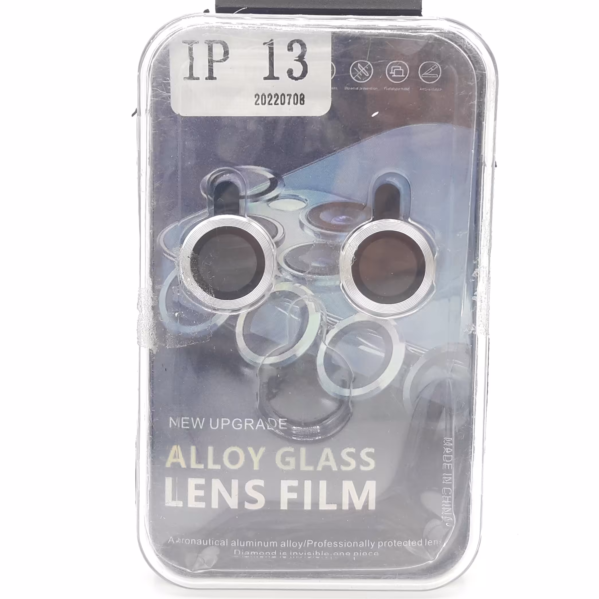 محافظ لنز دوربین فلزی رینگی آیفون 13 رنگ نقره ای