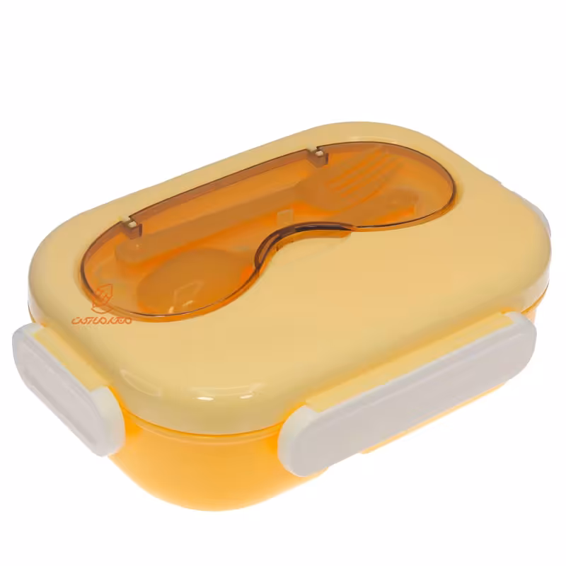 ظرف غذا سه خانه یک طبقه گیاهی 2445 زرد