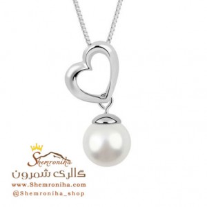 گردنبند زنانه قلب و مروارید NEC493S0