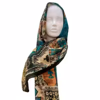 شال نخی شاد برند اچ پی اس hps سایز 175 در 72 مدل  H 18  حاشیه سبز تیره