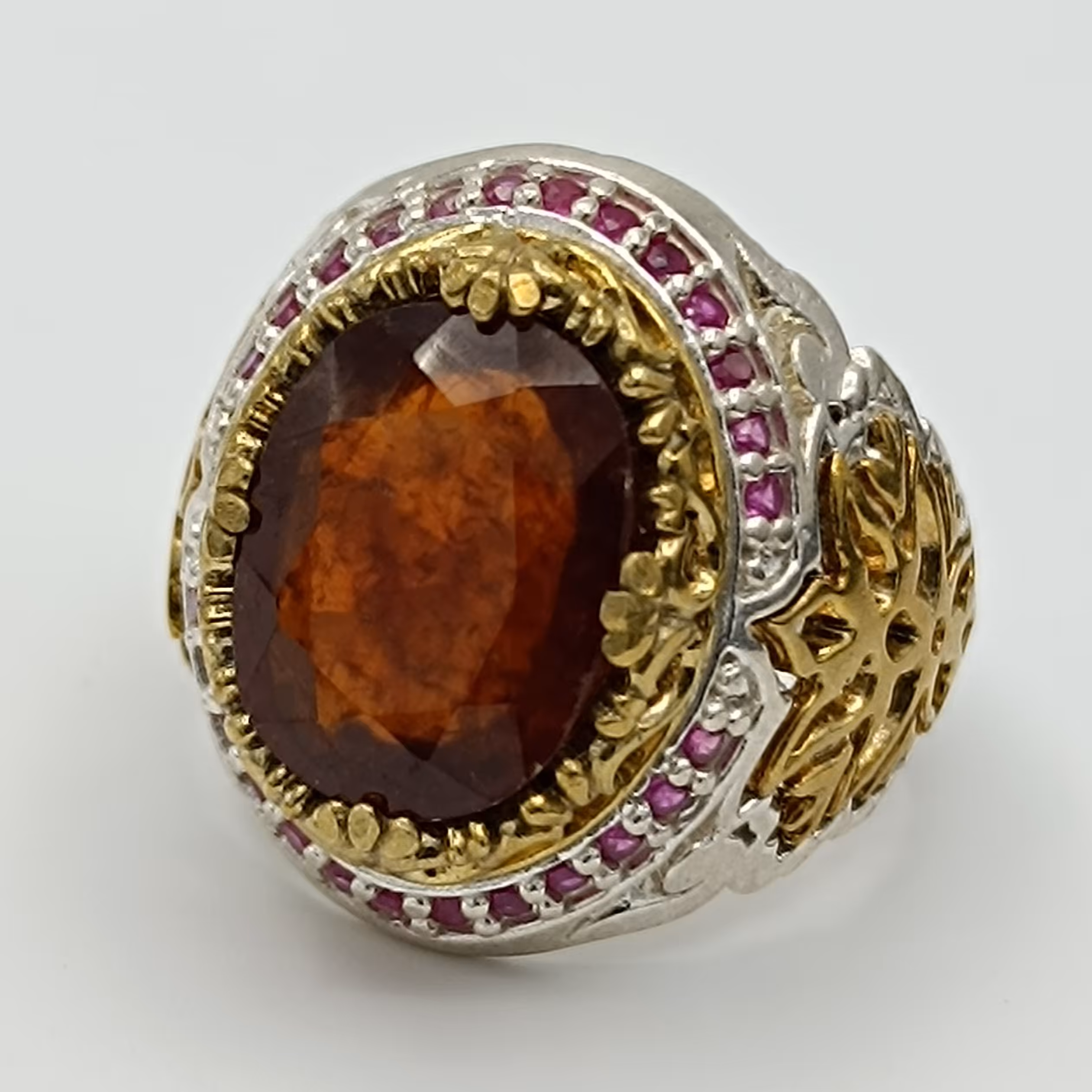 انگشتر نقره مردانه نگین یاقوت گارنت سرخ کد 1922