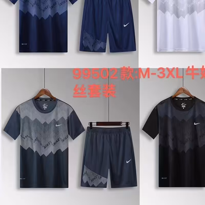 لباس تیشرت با شورت  نایک تمرینی  رنگ  خاکستری تایلندی 