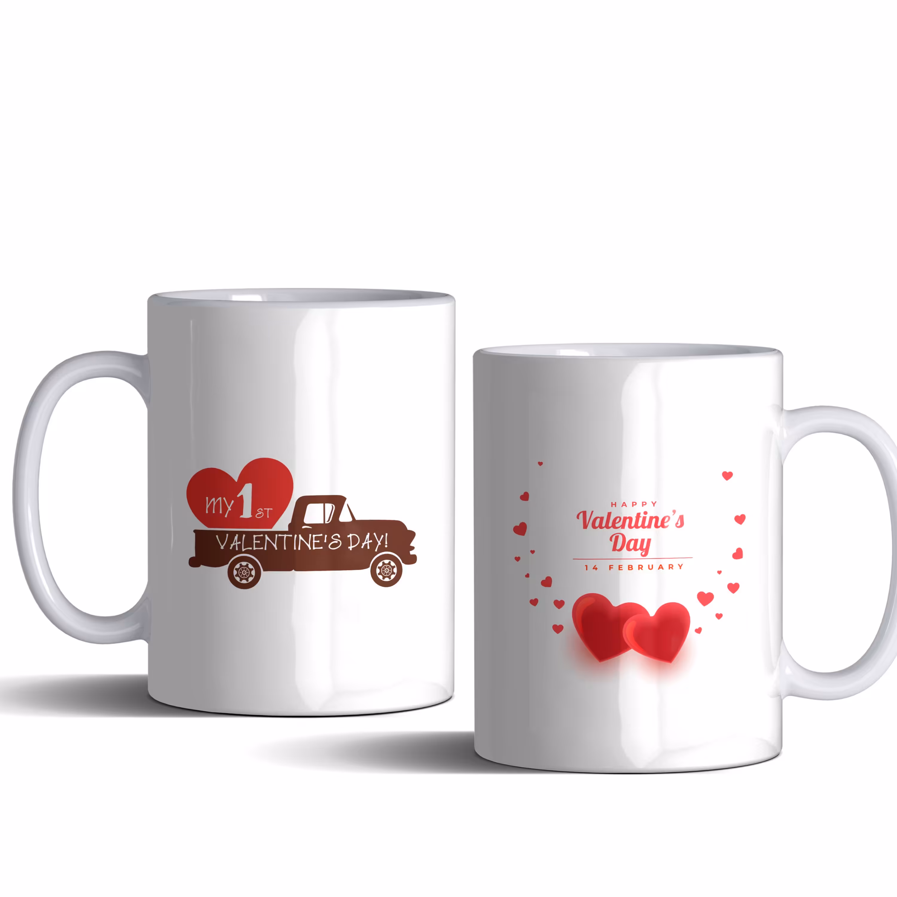 لیوان (ماگ) روز ولنتاین با متن MY 1ST VALENTINE DAY