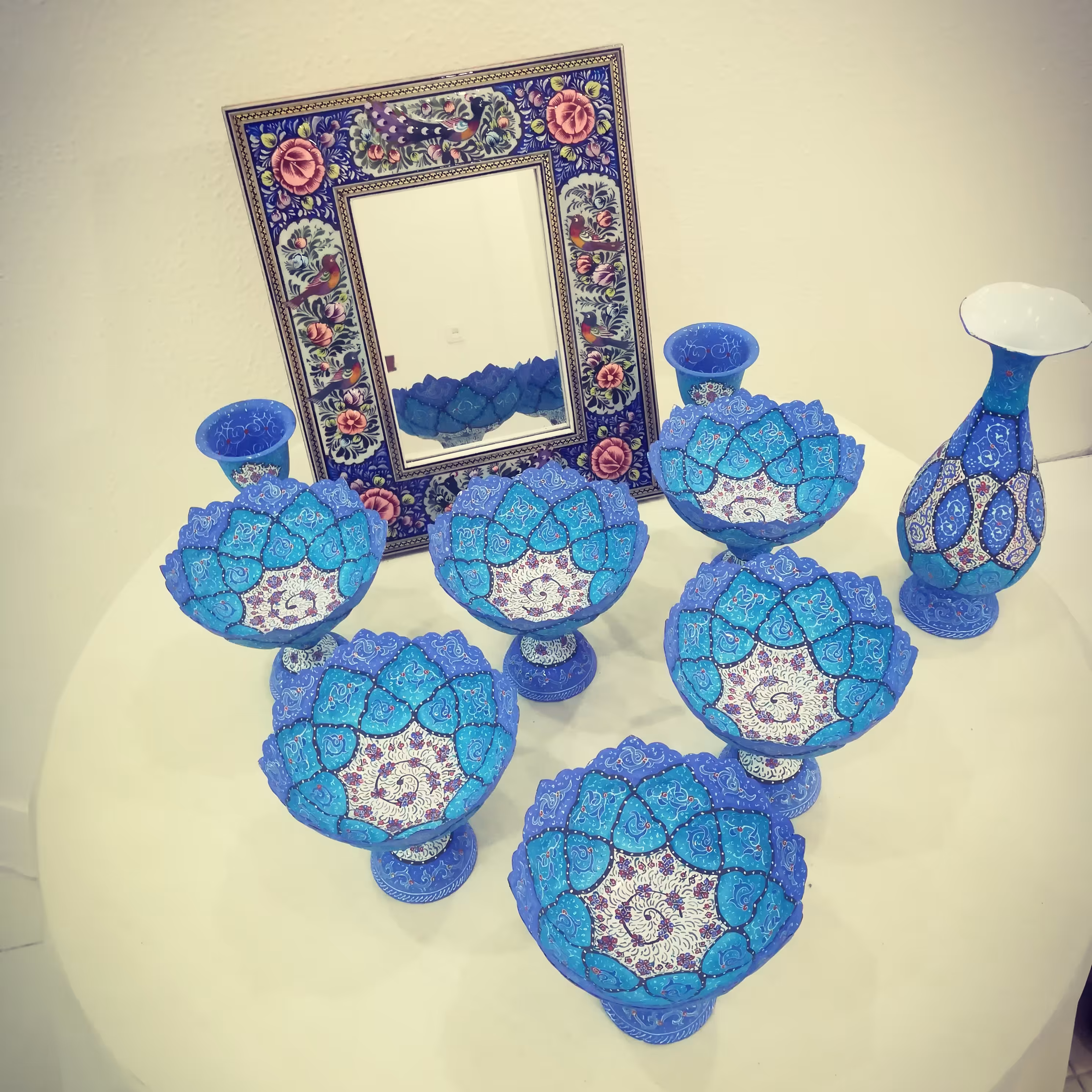 ست هفت سین مینا کاری همراه باگلدان