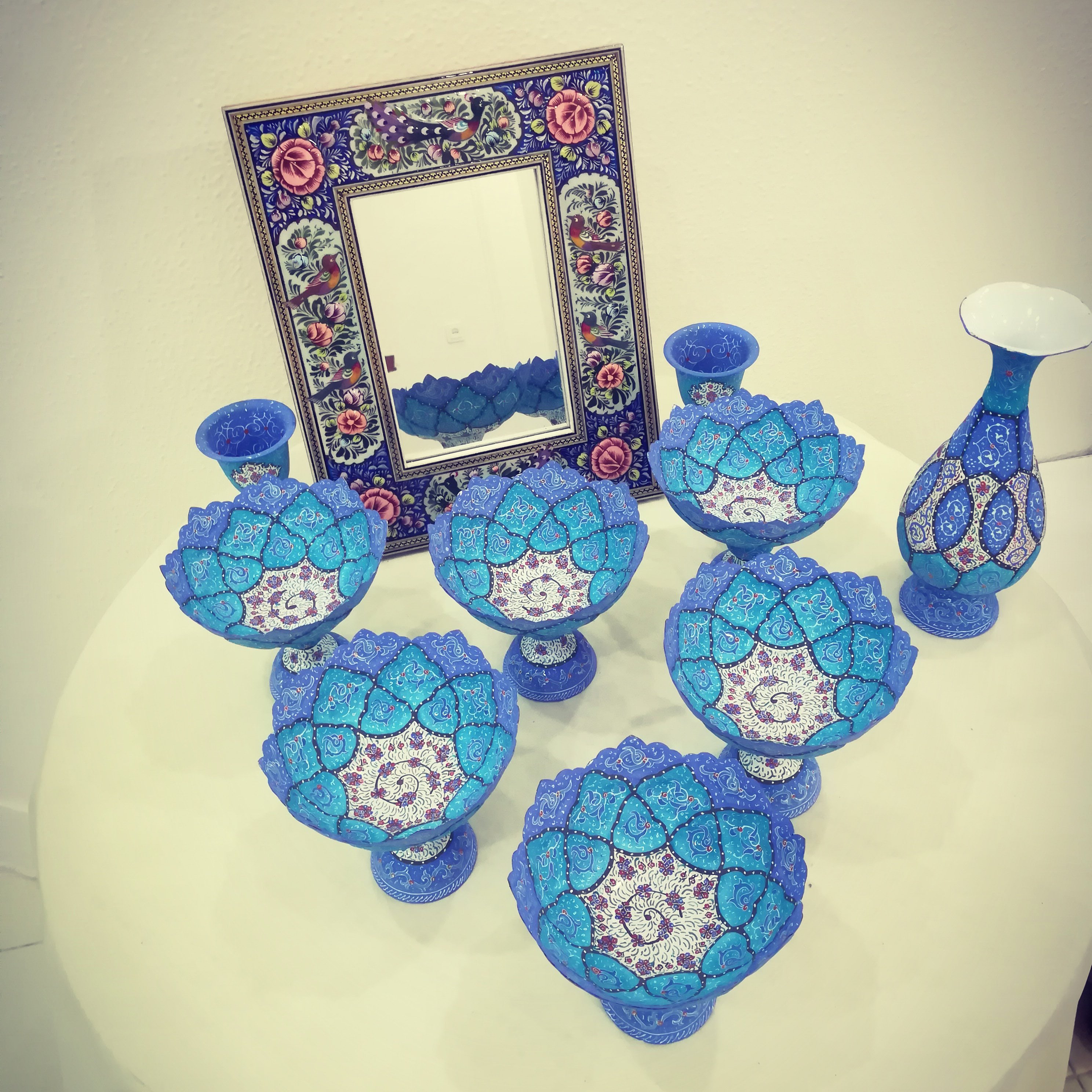ست هفت سین مینا کاری همراه باگلدان