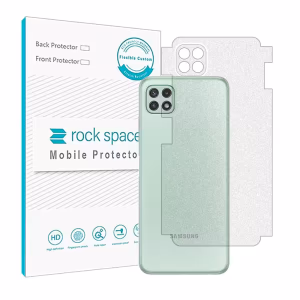 گلس محافظ پشت گوشی سامسونگ A22 5G مدل نانو هیدروژل مات برند راک اسپیس سایز M کد 20135